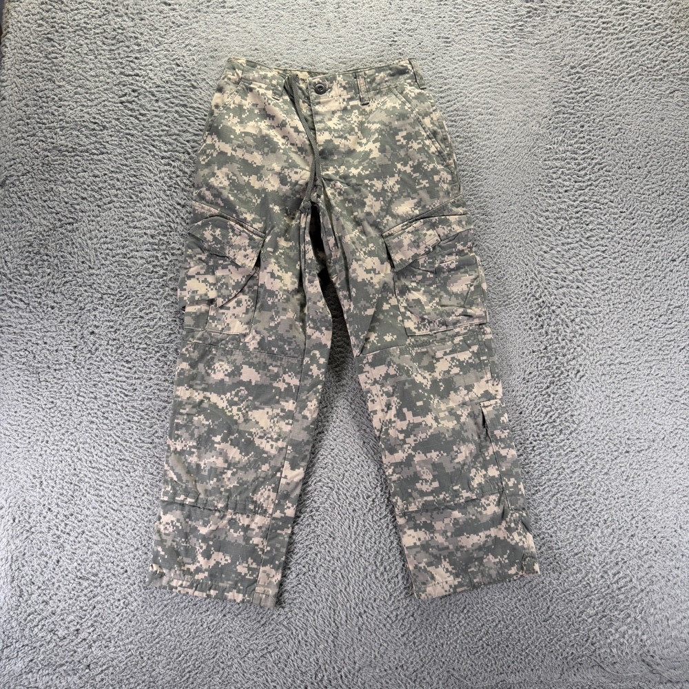 US Army Pant Mens 26x27 Green Camouflage Cotton Cargo Straight Combat Uniform